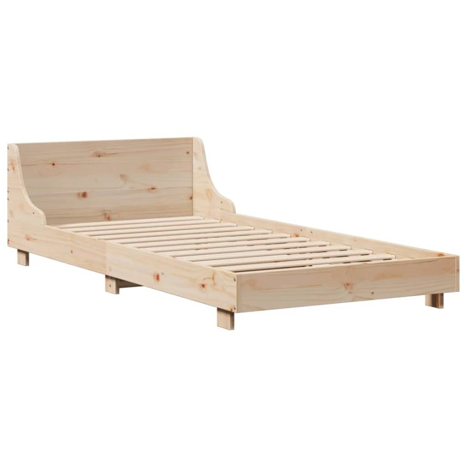 Estructura de cama sin colchón madera maciza de pino 90x190