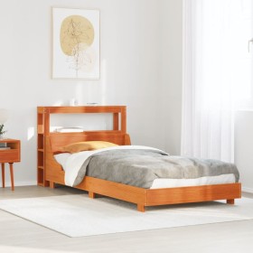 Estructura de cama sin colchón madera maciza marrón 90x190