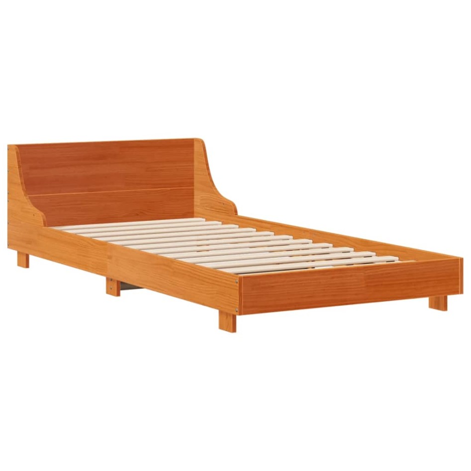 Estructura de cama sin colchón madera maciza marrón 90x190