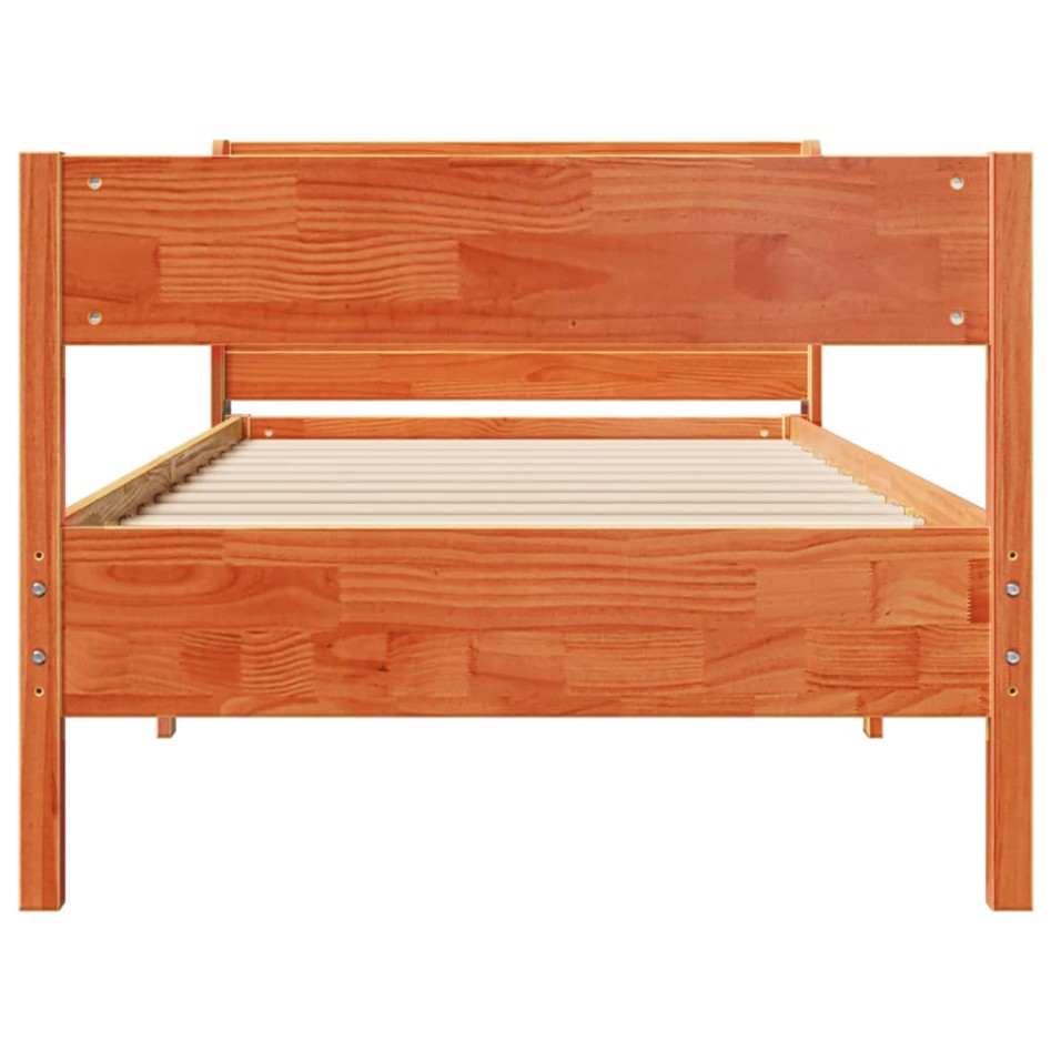 Estructura de cama sin colchón madera de pino marrón 90x200
