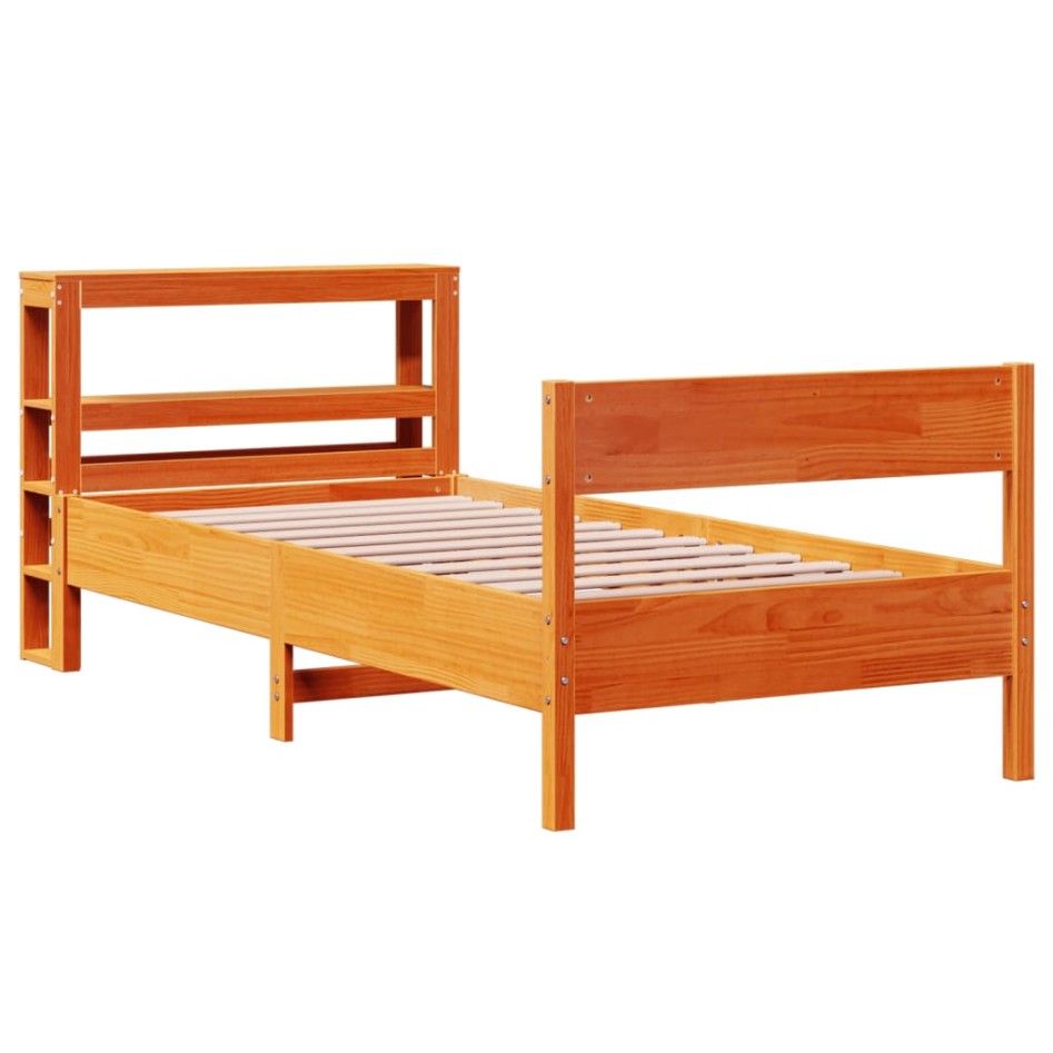 Estructura de cama sin colchón madera maciza marrón 90x190