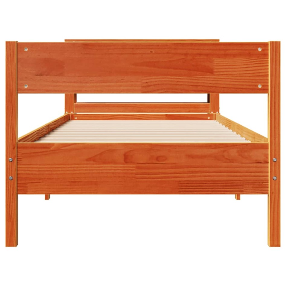Estructura de cama sin colchón madera maciza marrón 90x190