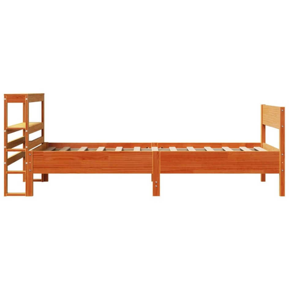 Estructura de cama sin colchón madera maciza marrón 90x190