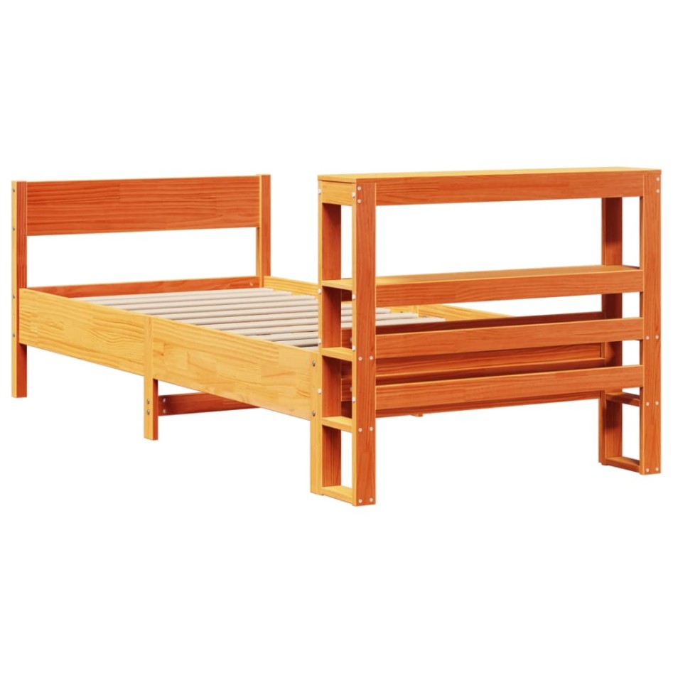 Estructura de cama sin colchón madera maciza marrón 90x190