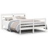 Estructura de cama con cabecero madera pino blanco 135x190
