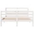 Estructura de cama con cabecero madera pino blanco 135x190