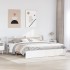 Estructura de cama con cabecero sin colchón blanco 200x200
