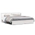 Estructura de cama con cabecero sin colchón blanco 200x200