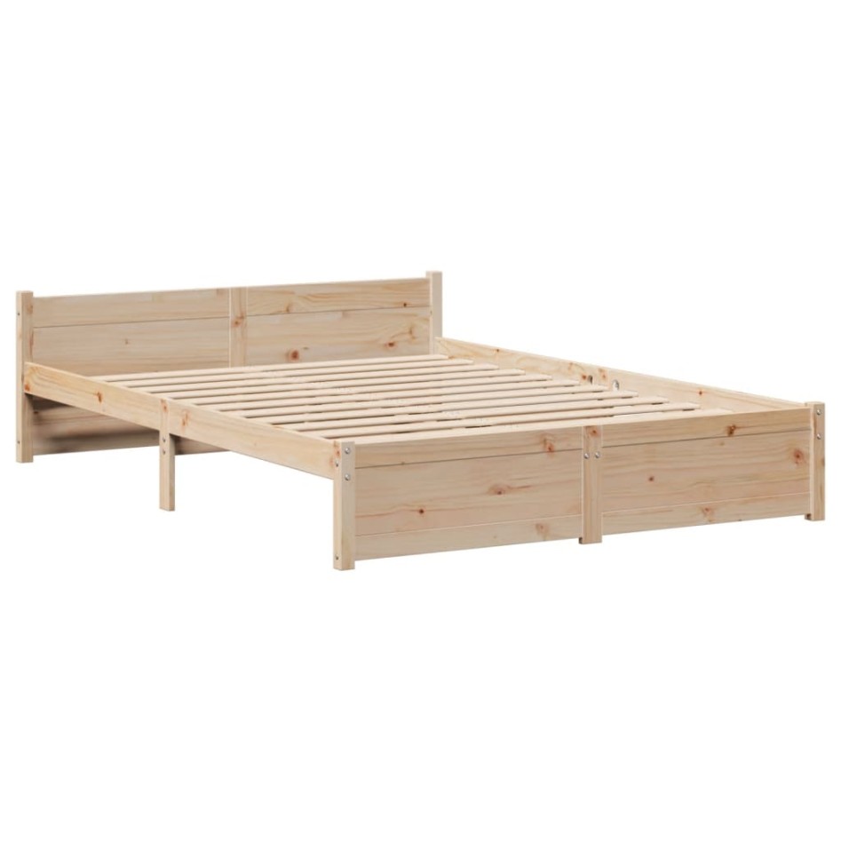Estructura de cama con cabecero madera de pino blanco