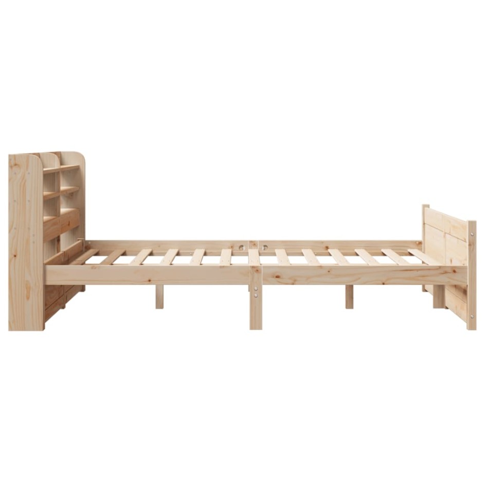 Estructura de cama con cabecero madera de pino blanco