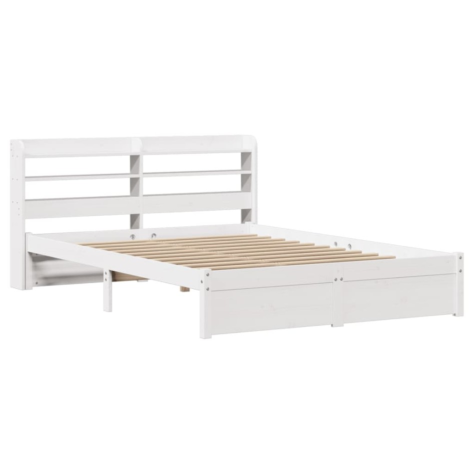 Estructura de cama con cabecero madera de pino blanco