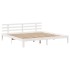 Estructura de cama con cabecero sin colchón blanco 180x200