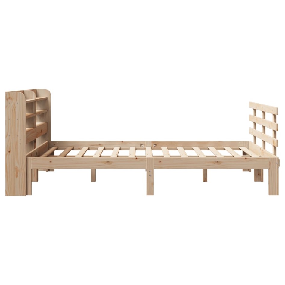 Estructura de cama con cabecero madera de pino blanco