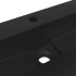 Lavabo de fundición de mineral/mármol negro mate 120x46x11