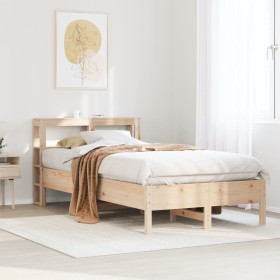 Estructura de cama sin colchón madera de pino maciza 120x200