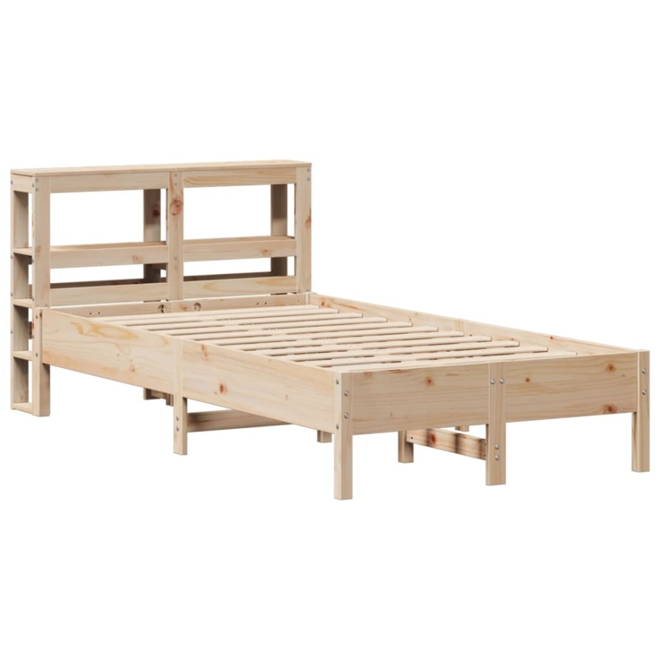 Estructura de cama sin colchón madera de pino maciza 120x200
