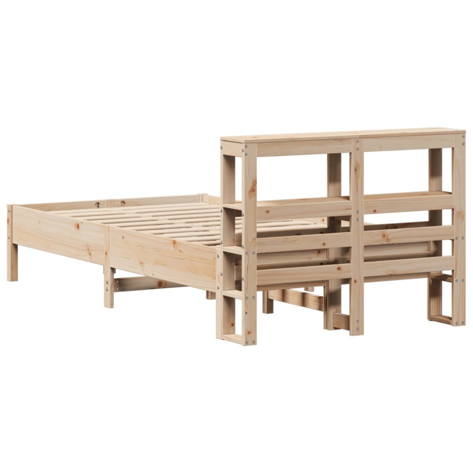 Estructura de cama sin colchón madera de pino maciza 120x200