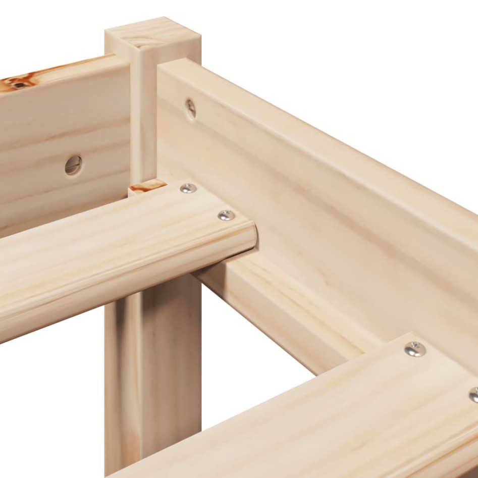 Estructura de cama sin colchón madera de pino maciza 120x200