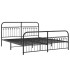 Estructura cama sin colchón con estribo metal negro 183x203