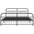 Estructura cama sin colchón con estribo metal negro 183x203