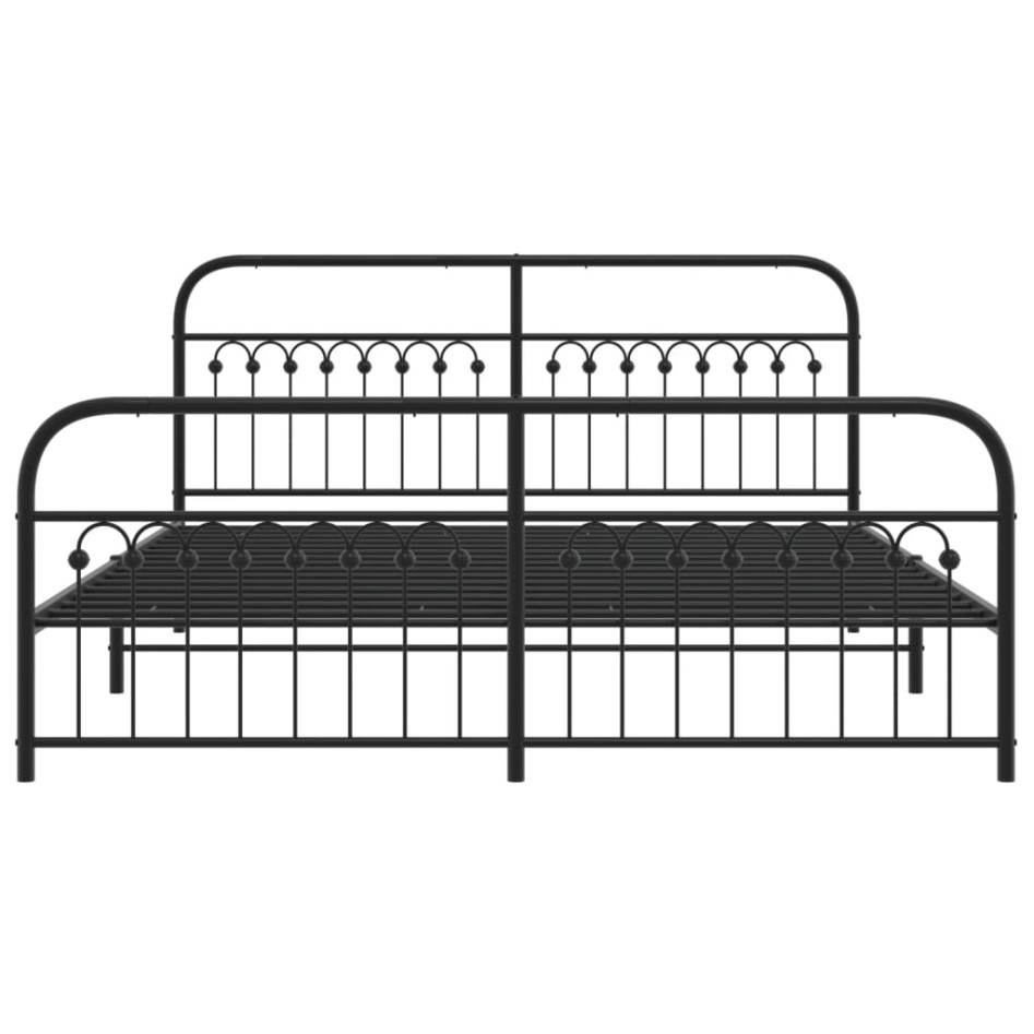 Estructura cama sin colchón con estribo metal negro 183x203