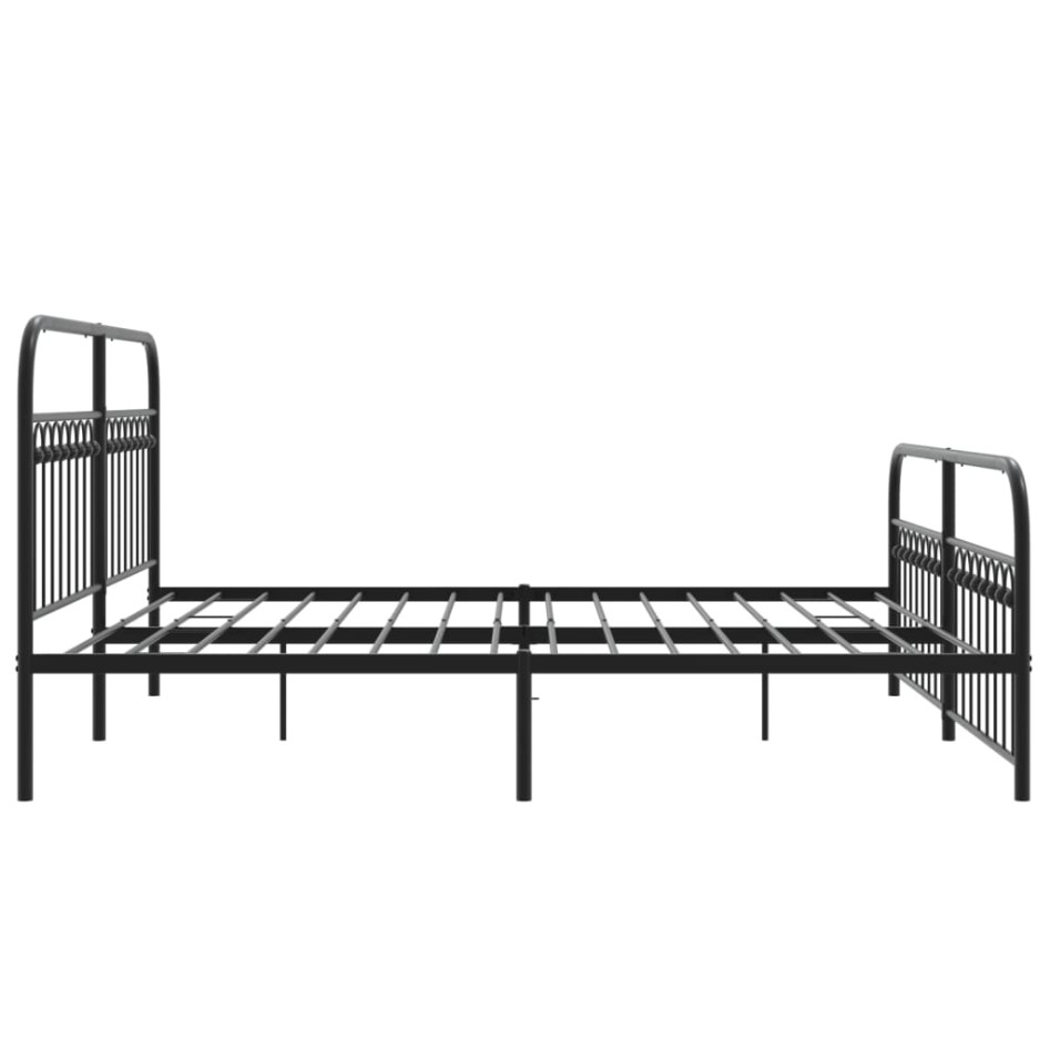 Estructura cama sin colchón con estribo metal negro 183x203