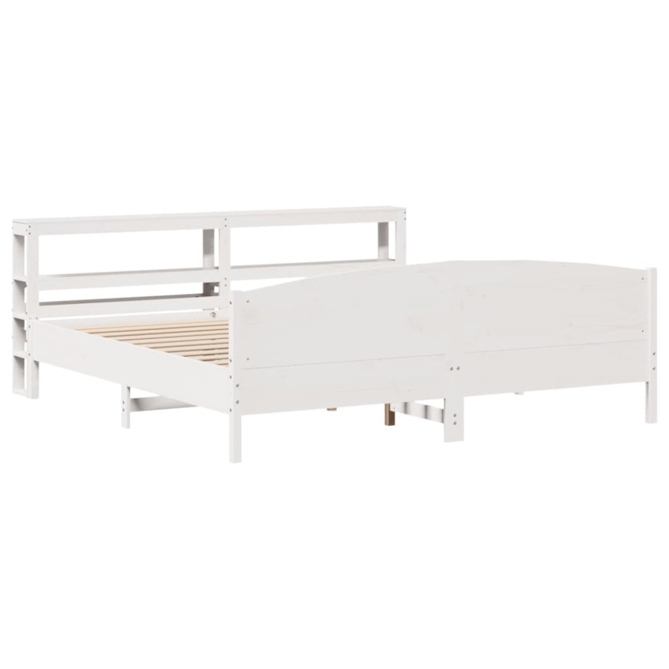 Estructura de cama sin colchón madera maciza blanca 200x200