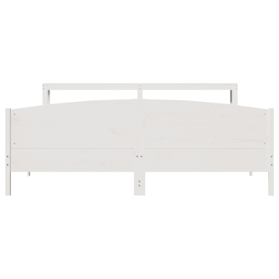 Estructura de cama sin colchón madera maciza blanca 200x200