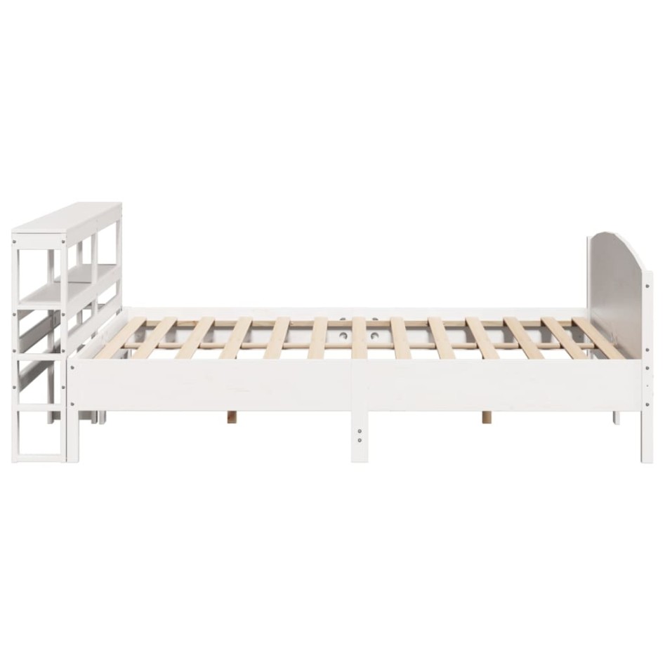 Estructura de cama sin colchón madera maciza blanca 200x200