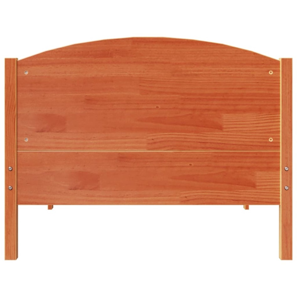 Cama sin colchón madera maciza de pino marrón cera 100x200