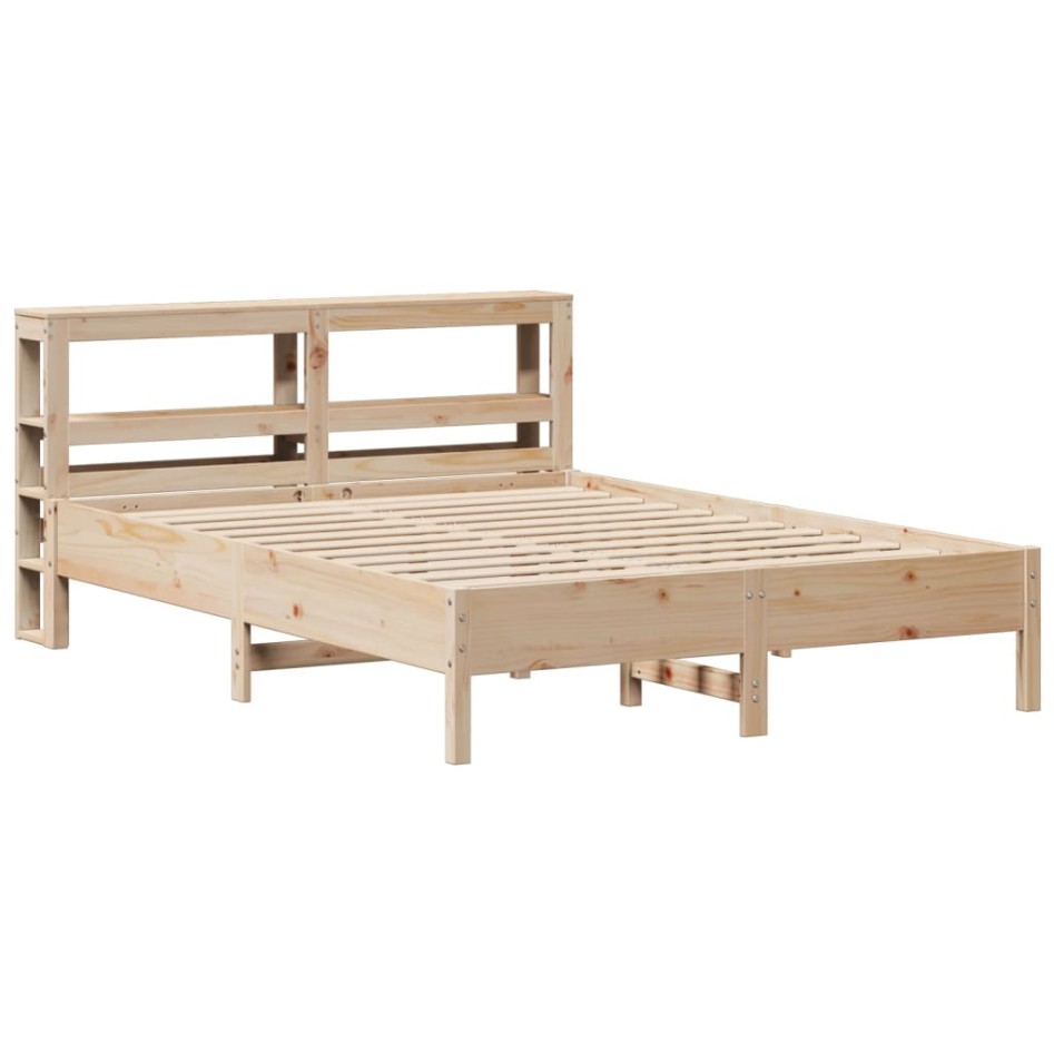 Estructura de cama sin colchón madera de pino blanco 150x200