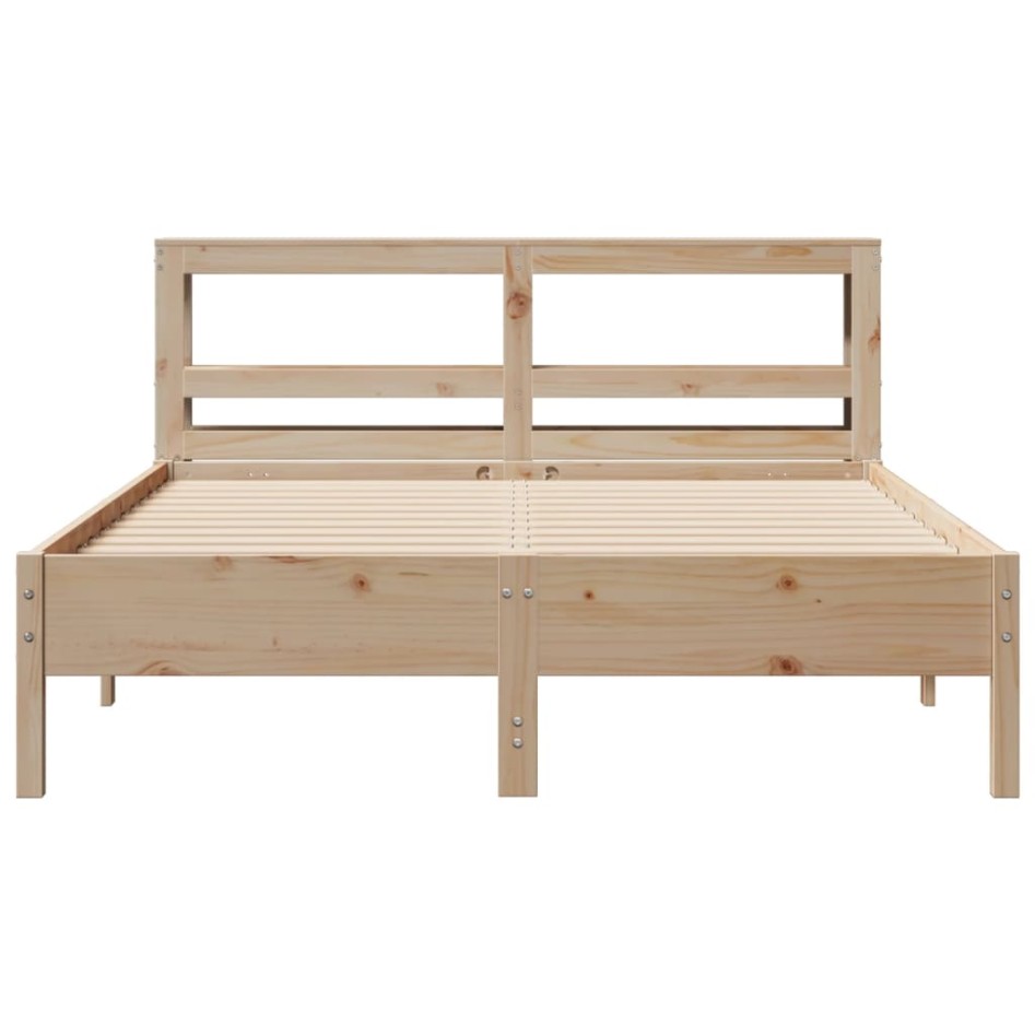 Estructura de cama sin colchón madera de pino blanco 150x200
