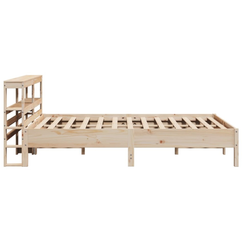 Estructura de cama sin colchón madera de pino blanco 150x200