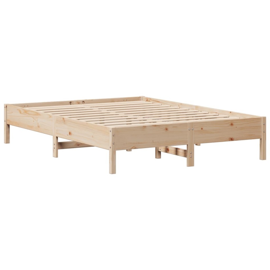 Estructura de cama sin colchón madera de pino blanco 150x200