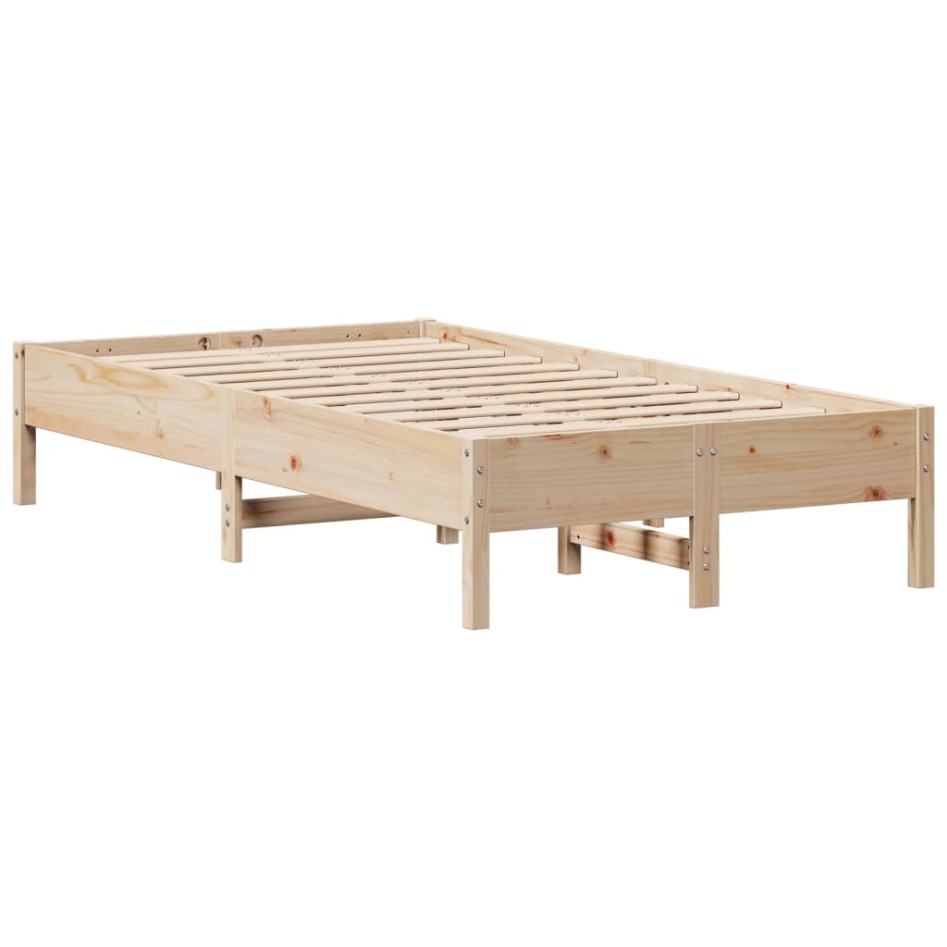 Estructura de cama sin colchón madera maciza pino 75x190