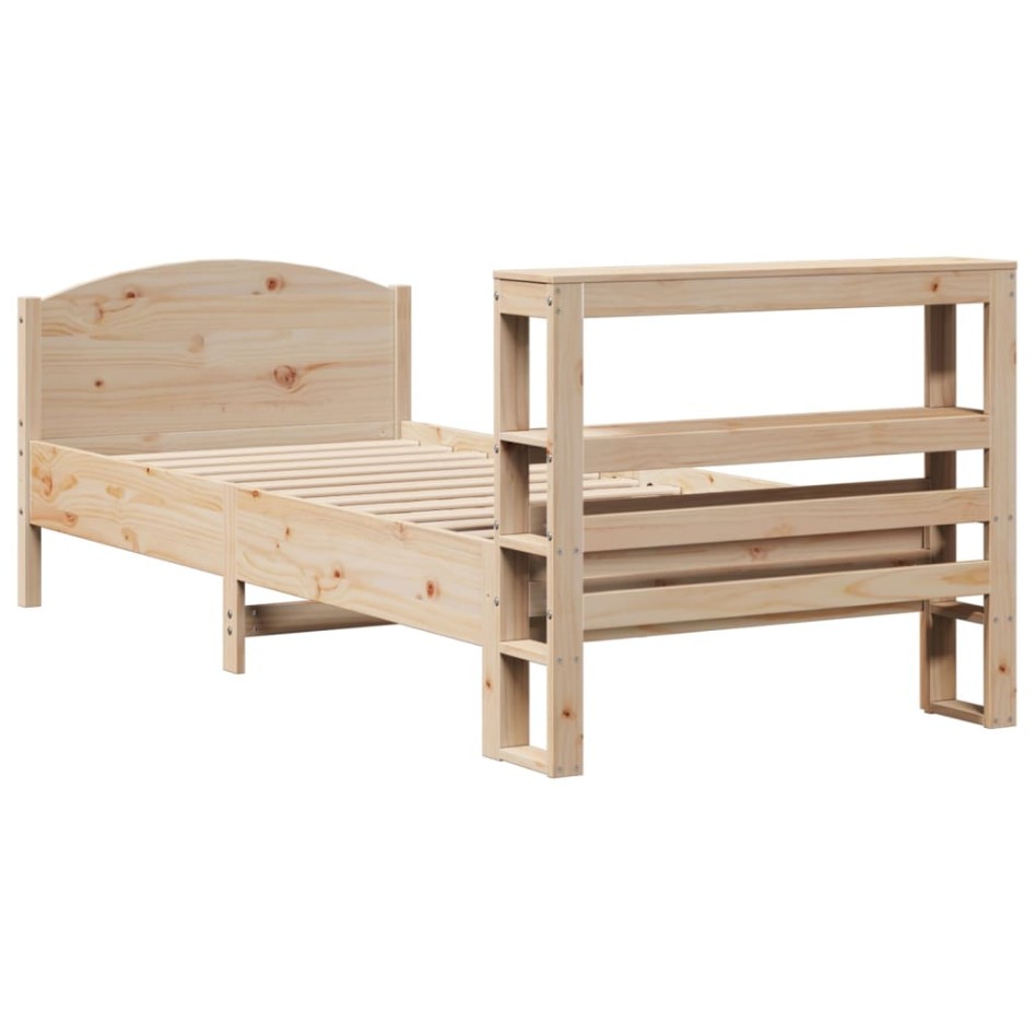 Estructura de cama sin colchón madera maciza de pino 100x200