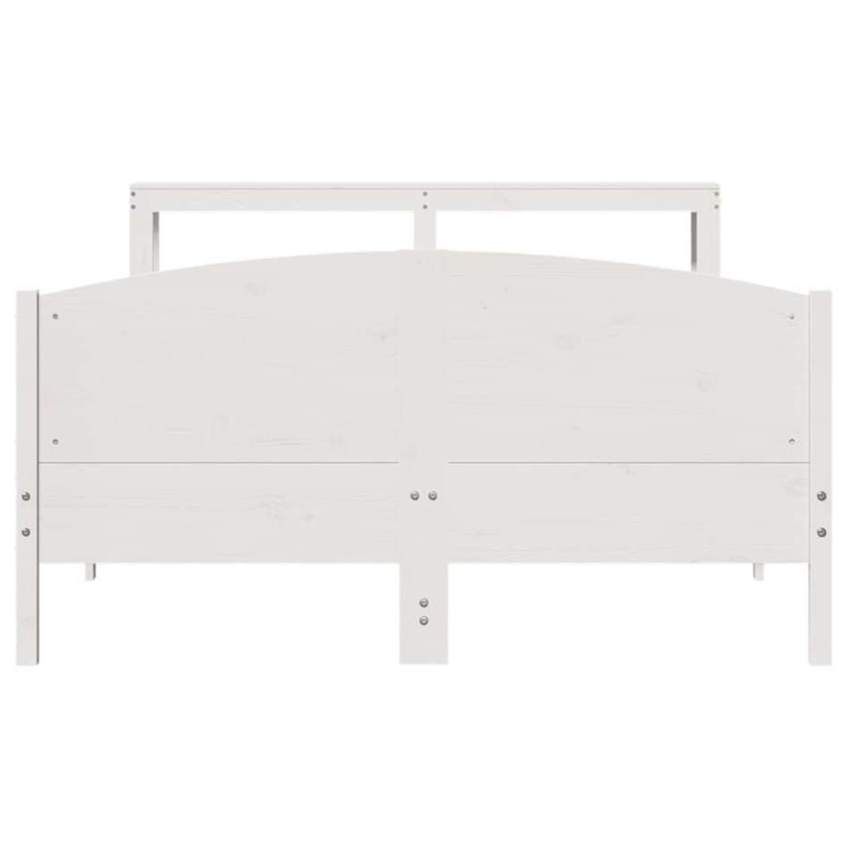 Estructura de cama sin colchón madera de pino blanca 150x200