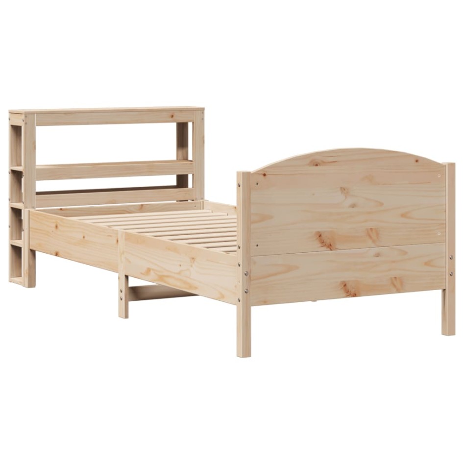 Estructura de cama sin colchón madera maciza pino 75x190