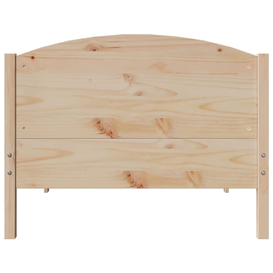Estructura de cama sin colchón madera maciza pino 75x190