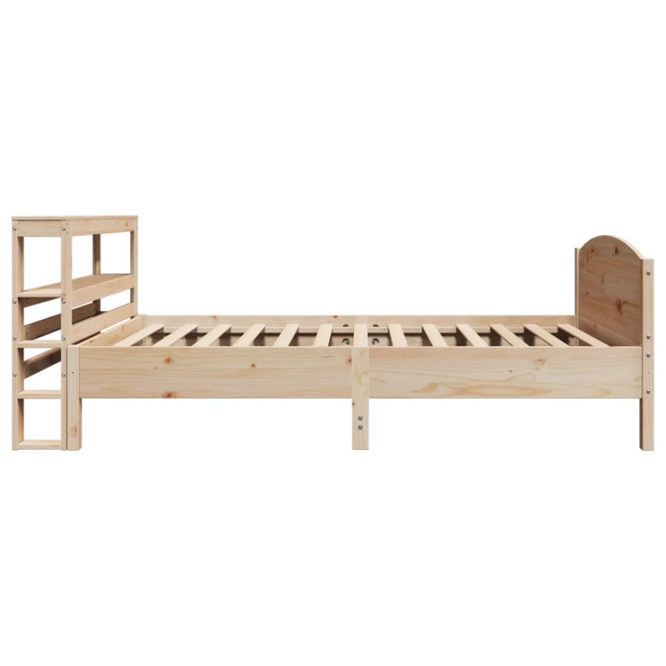 Estructura de cama sin colchón madera maciza pino 75x190
