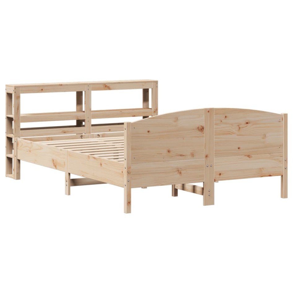 Estructura de cama sin colchón madera de pino maciza 120x200