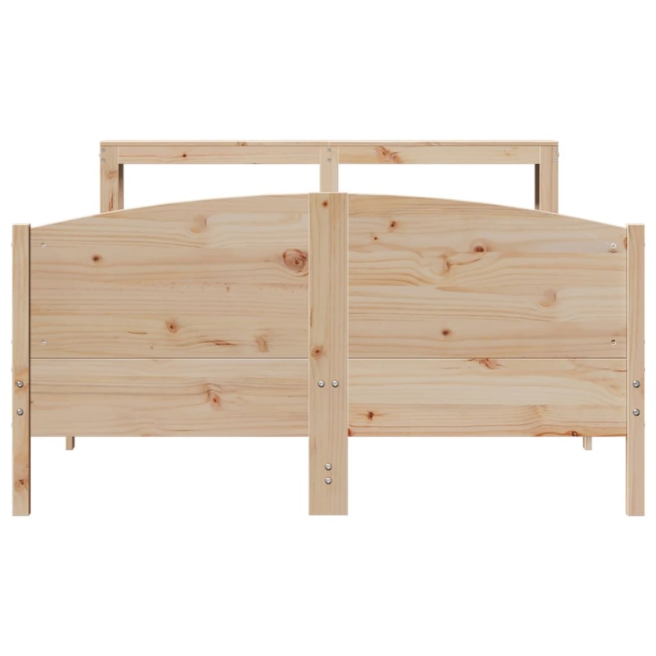 Estructura de cama sin colchón madera de pino maciza 120x200