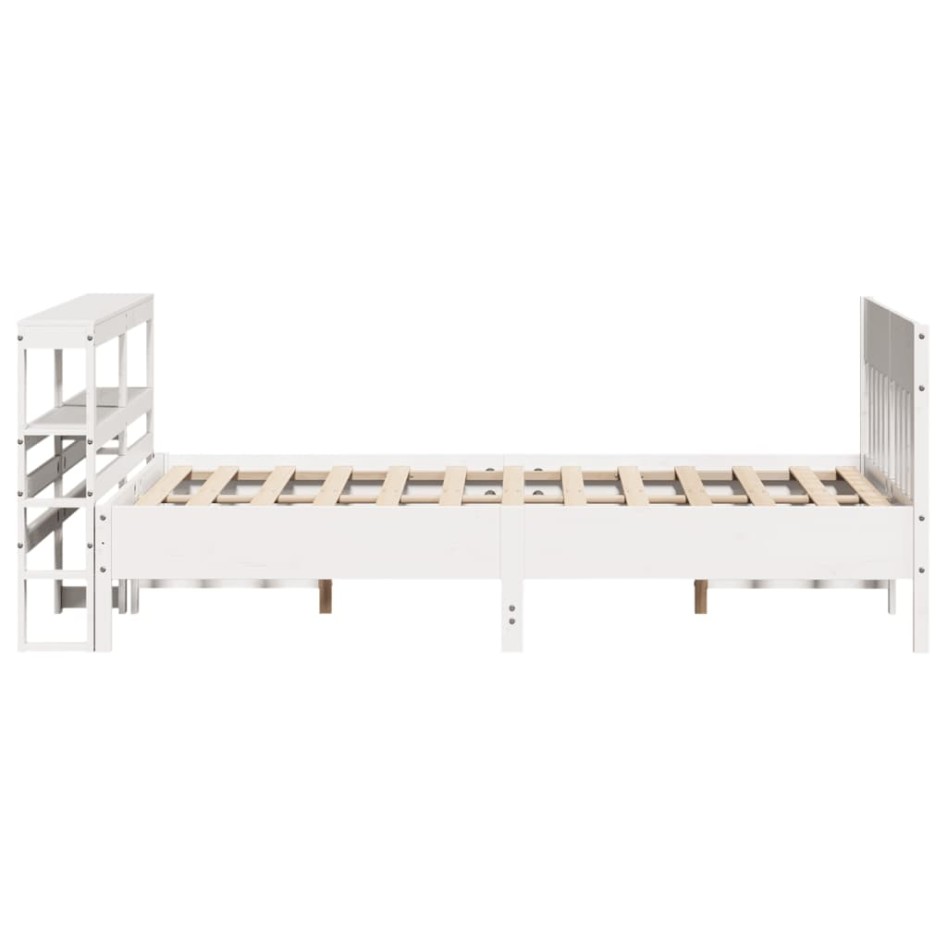 Estructura de cama sin colchón madera de pino blanca 140x190