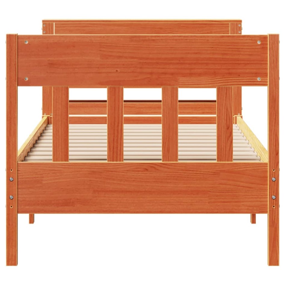 Estructura de cama sin colchón madera de pino marrón 90x200