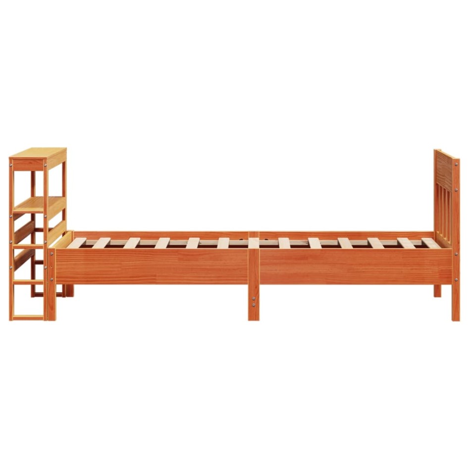 Estructura de cama sin colchón madera de pino marrón 90x200