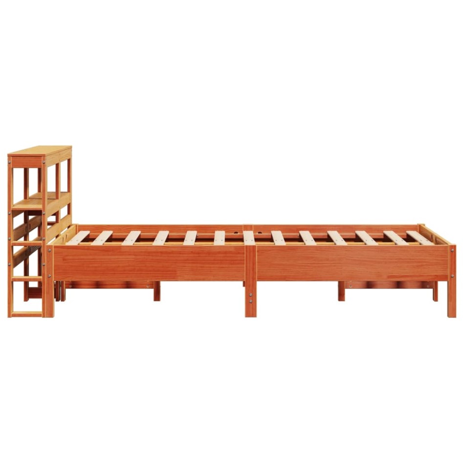 Estructura de cama sin colchón madera maciza marrón 120x190
