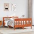 Cama sin colchón madera maciza pino marrón cera 150x200