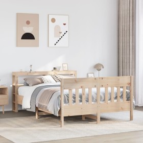 Estructura de cama sin colchón madera de pino blanco 150x200