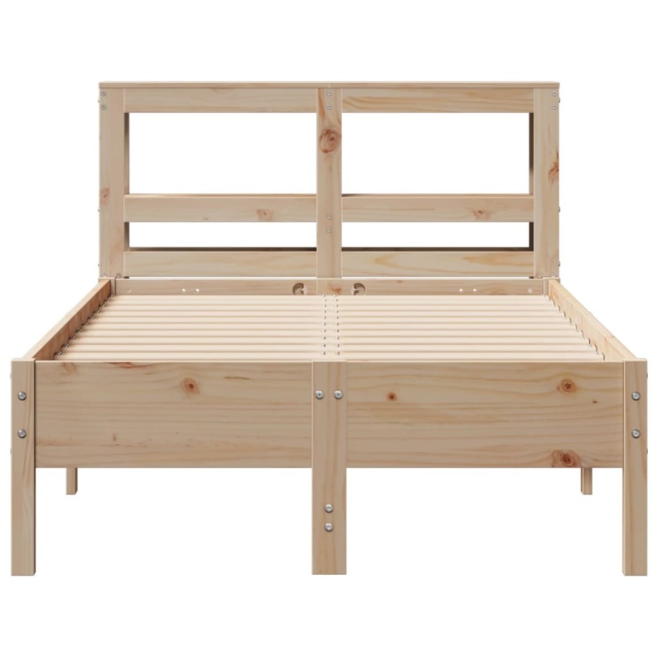 Estructura de cama sin colchón madera maciza de pino 120x190