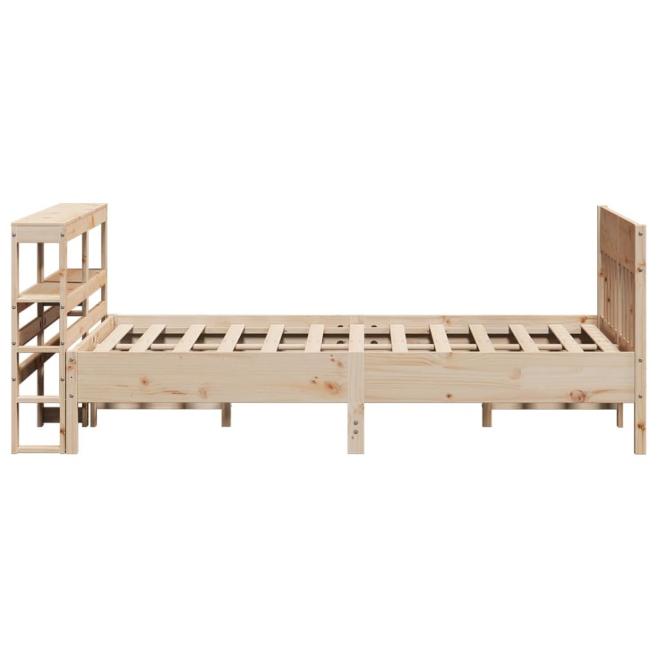 Estructura de cama sin colchón madera maciza de pino 120x190